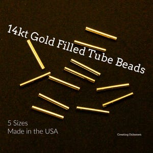 14kt guldfyllda rörpärlor i 2 mm, 4 mm, 5 mm, 6 mm, 12 mm - Tillverkade i USA