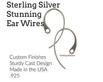 May include: Two sterling silver ear wires with a sturdy cast design. The ear wires are made in the USA and are .925 silver.