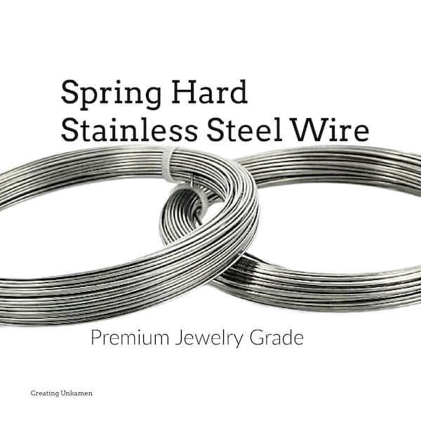 Wire Spring Hard Stainless Steel Premium Jewelry Grade - Select 8, 10, 12, 14, 16, 18, 20, 22, 24, 27 gauge - 100% Guarantee