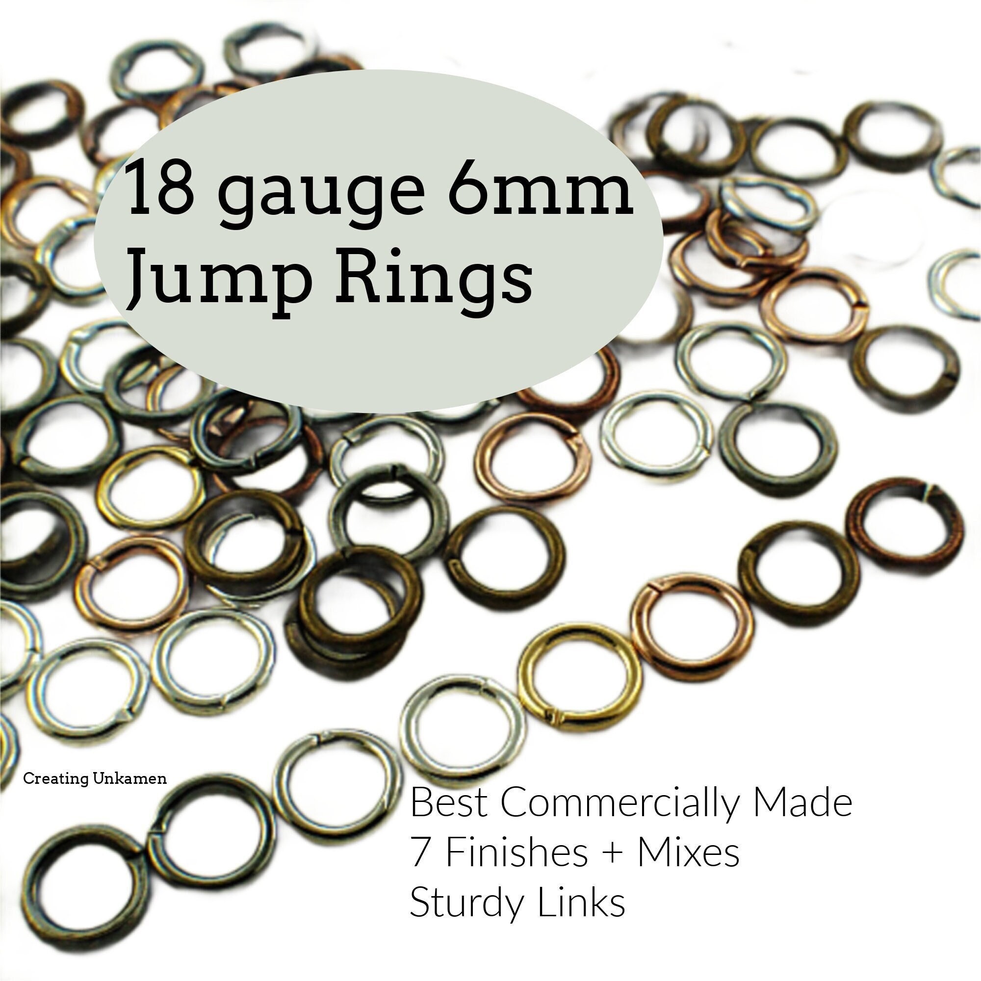 Gunmetal Black Plated Jump Ring: 18 gauge 4mm diameter open jump