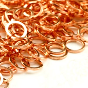 50 - Half Hard Square Copper Jump Rings - 14 gauge 1/4", 3/8", 5/16" and 16 gauge 3/16", 1/4", 5/16"