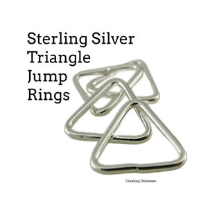 May include: Sterling silver triangle jump rings. These rings are a great way to add a touch of elegance to your jewellery making projects.