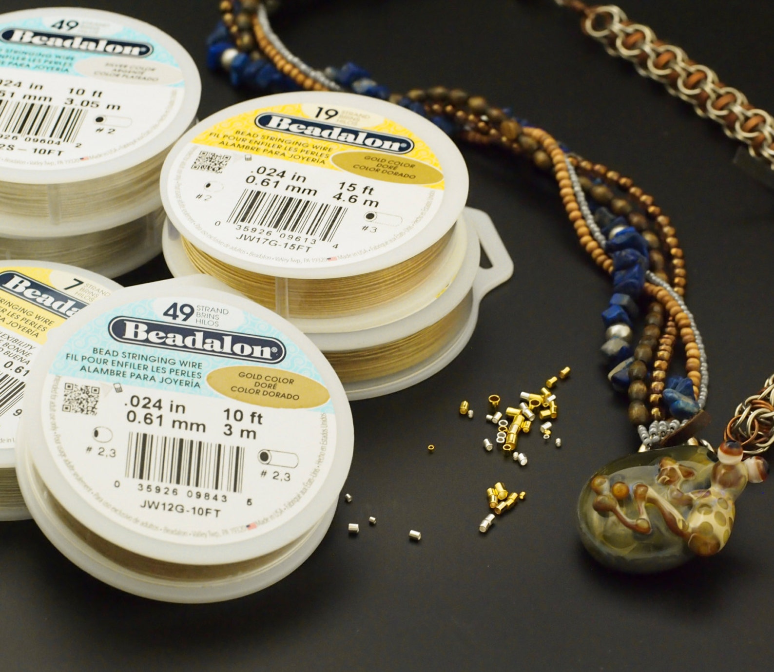 Bead Stringing Wire Gold Color 3 Sizes Available 100 Etsy