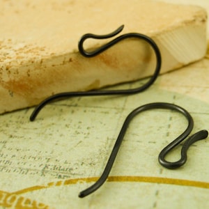2 Pairs Handmade Niobium Paddle Ear Wires in Black or You Pick Color - 100% Guarantee