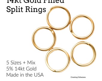 5 - 14kt Gold Filled Split Rings in 4mm 5mm 6mm 7mm - 100% Guarantee