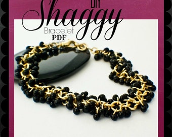 PDF Jewelry Tutorial -  Shaggy Beaded Bracelet Instructions