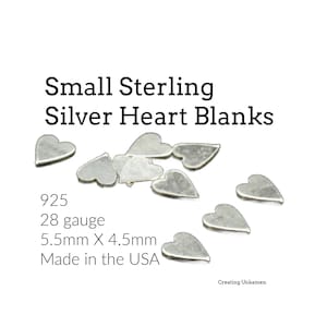 10 kleine Sterling Silber Herz Rohlinge - perfekt zum Stempeln - 100% Garantie