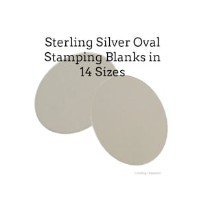 1 ovaler Sterlingsilber-Stanzrohling - 14 Größen mit Ihrer Wahl von 1 Loch, 2 Löchern oder keinen - Hergestellt in den USA