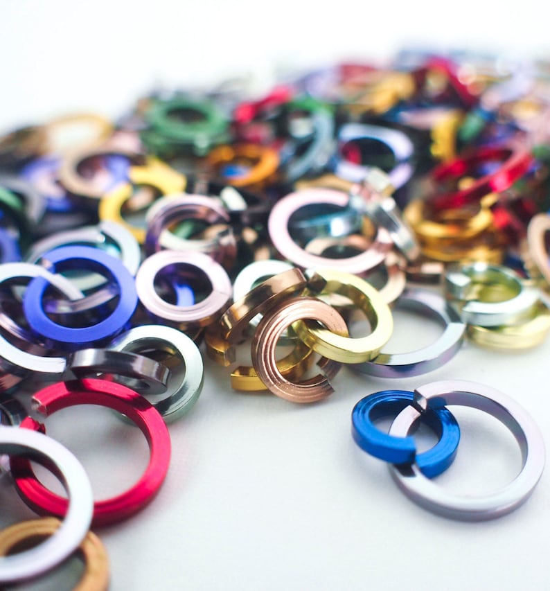 100 Anodized Aluminum Square Wire Jump Rings 16 Gauge 6.7mm Etsy