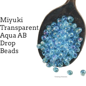 Miyuki DP-260 Transparent Aqua AB Drop Beads - For Beading, Shaggy Bracelets, Earrings, Necklaces