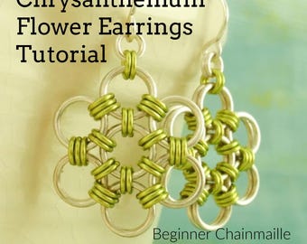 Tutorial Chrysanthemum Flower Earrings Beginner Chainmaille Jewelry Creating