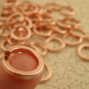50 Custom Handmade Square Solid Copper Jump Rings - 12, 14, 16, 18, 20 ...