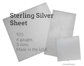 Sterling Silver Sheet - YOU Pick the Size and Gauge - 100% Guarantee