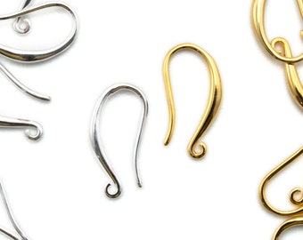 Harp Ear Wires in silver and Gold Plate