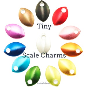 Chainmail Scale Charms 10 Tiny Aluminum 11mm X 7mm Perfect for Jewelry Embellishments,  Chainmaille, and Scalemail