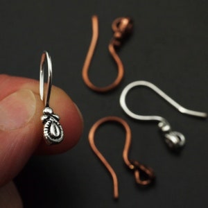 4 pairs - Ear Wires in 18 gauge with Fancy Teardrop - Antique Copper or Antique Silver Plated - 100% Guarantee image 6