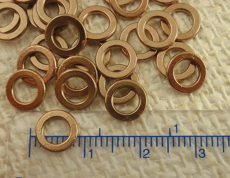 10 Hammered Bronze Jump Rings Soldered Closed 16 Gauge 8mm Etsy
