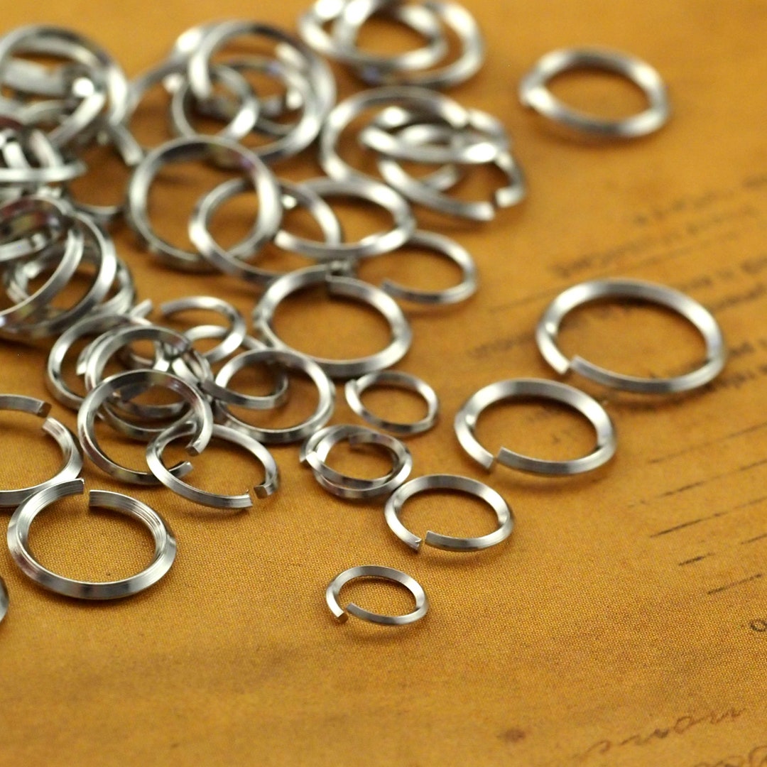 50 Square on Edge Stainless Steel Jump Rings 4 Sizes Best Commercially ...