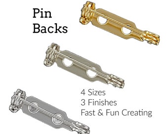 10 - Gold or Silver Plated Pin Backs - Best Commercially Made - Locking Bar