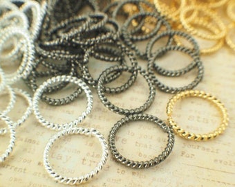 50 Fancy Silver Plate, Gold Plate or Gunmetal Jump Rings 16 gauge 15mm OD - Best Commercially Made - 100% Guarantee