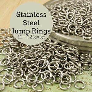 Anillos de salto 100% de acero inoxidable hechos a mano en calibres 22, 20, 18, 16, 14 y 12, cortados con sierra para uniones sin costuras imagen 1
