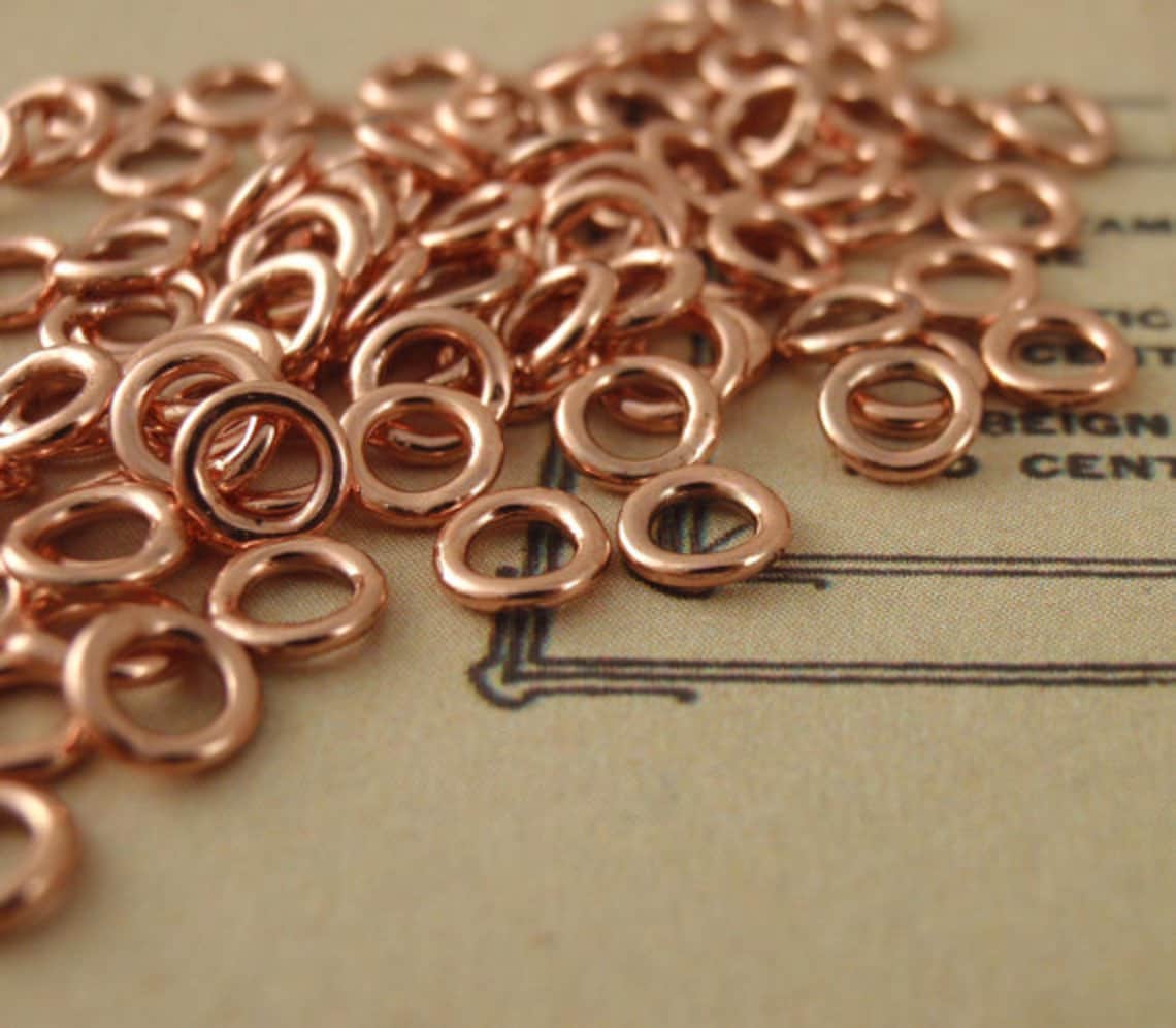 100 Soldered Closed Copper Jump Rings 18 or 20 Gauge in Your Etsy