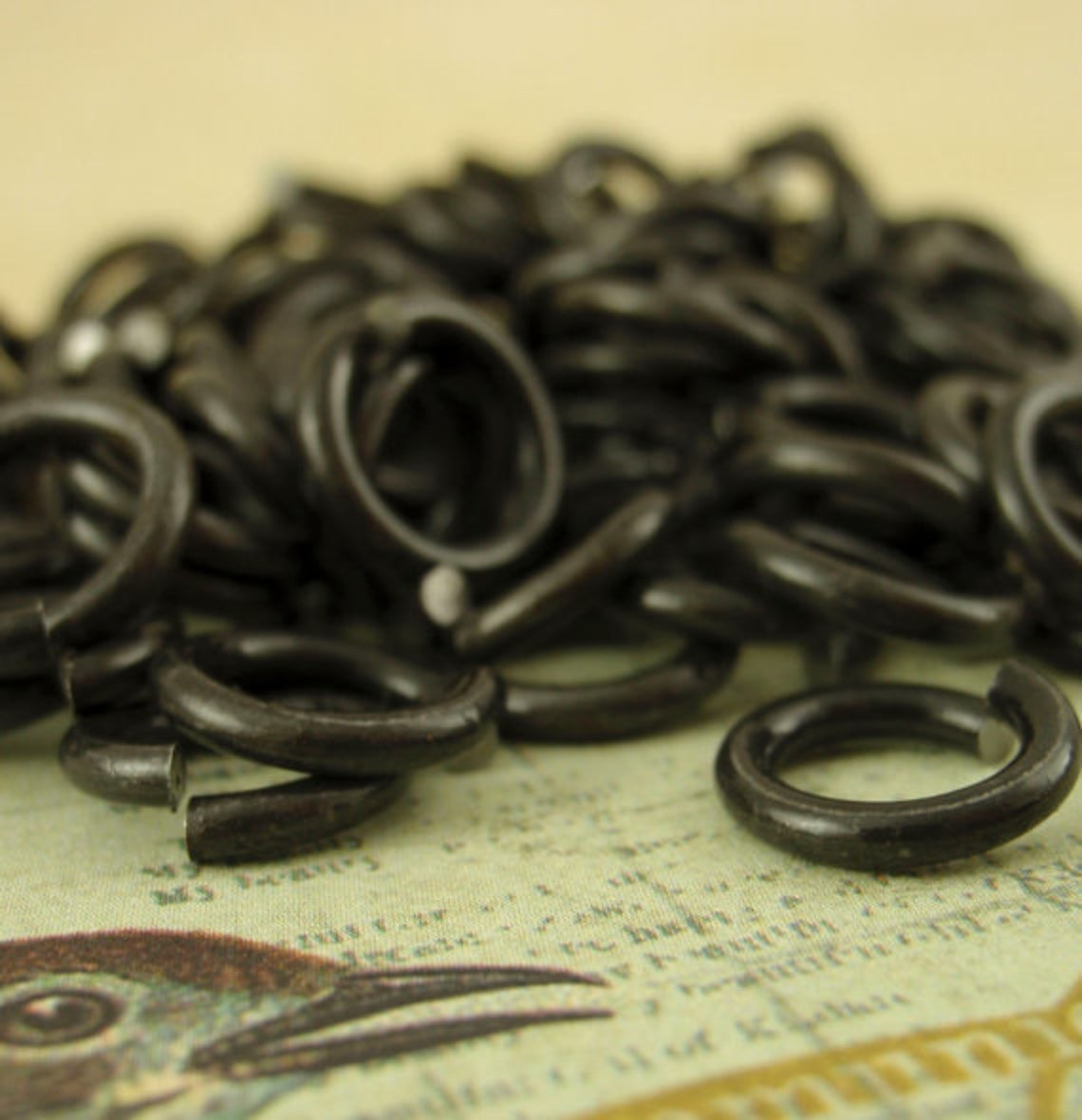 100 Black Iron Jump Rings Oxidized and Oiled You Pick Gauge Etsy