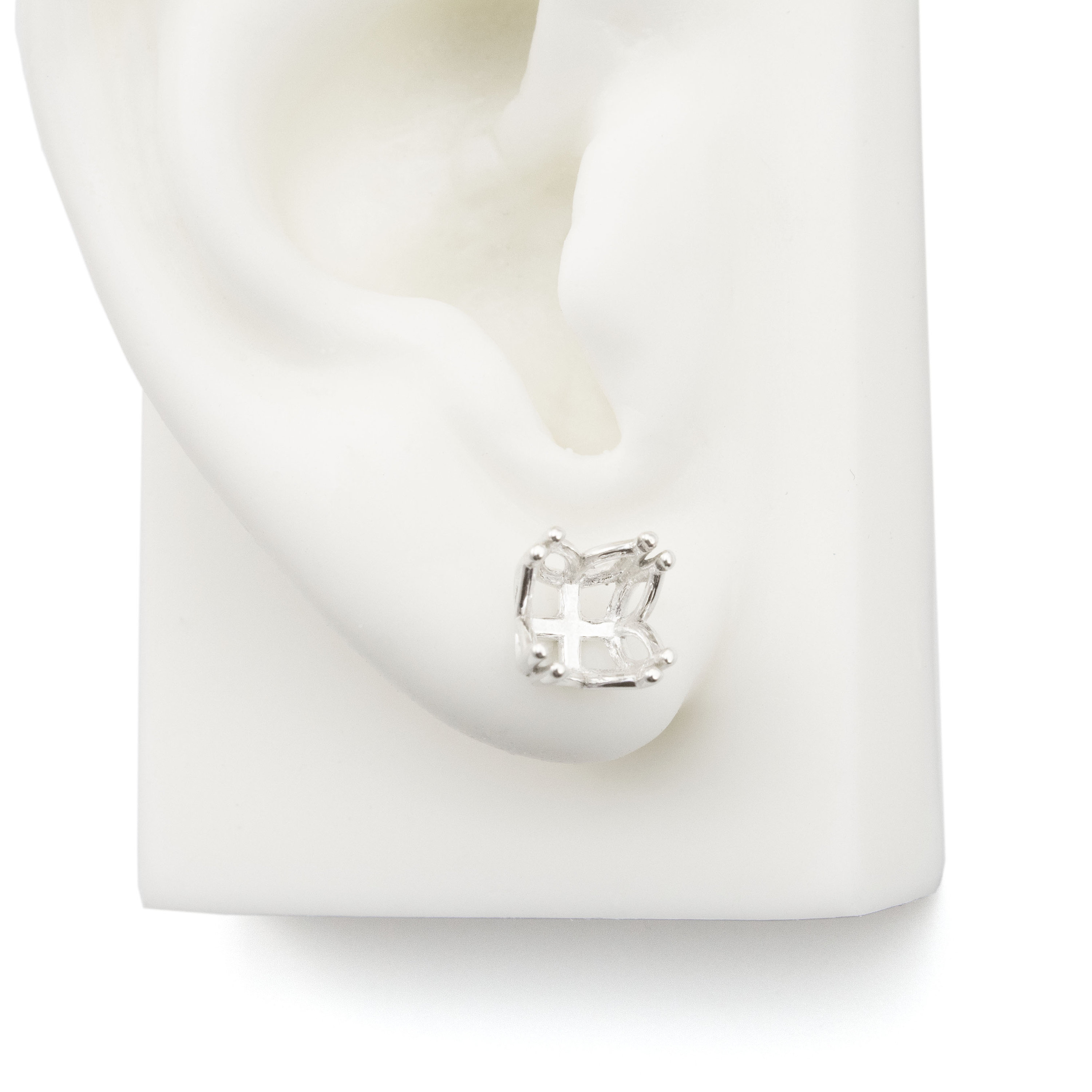 Fancy Sterling Silver Earring Posts Mountings - 4mm, 5mm, 6mm, 7mm, 8mm ...