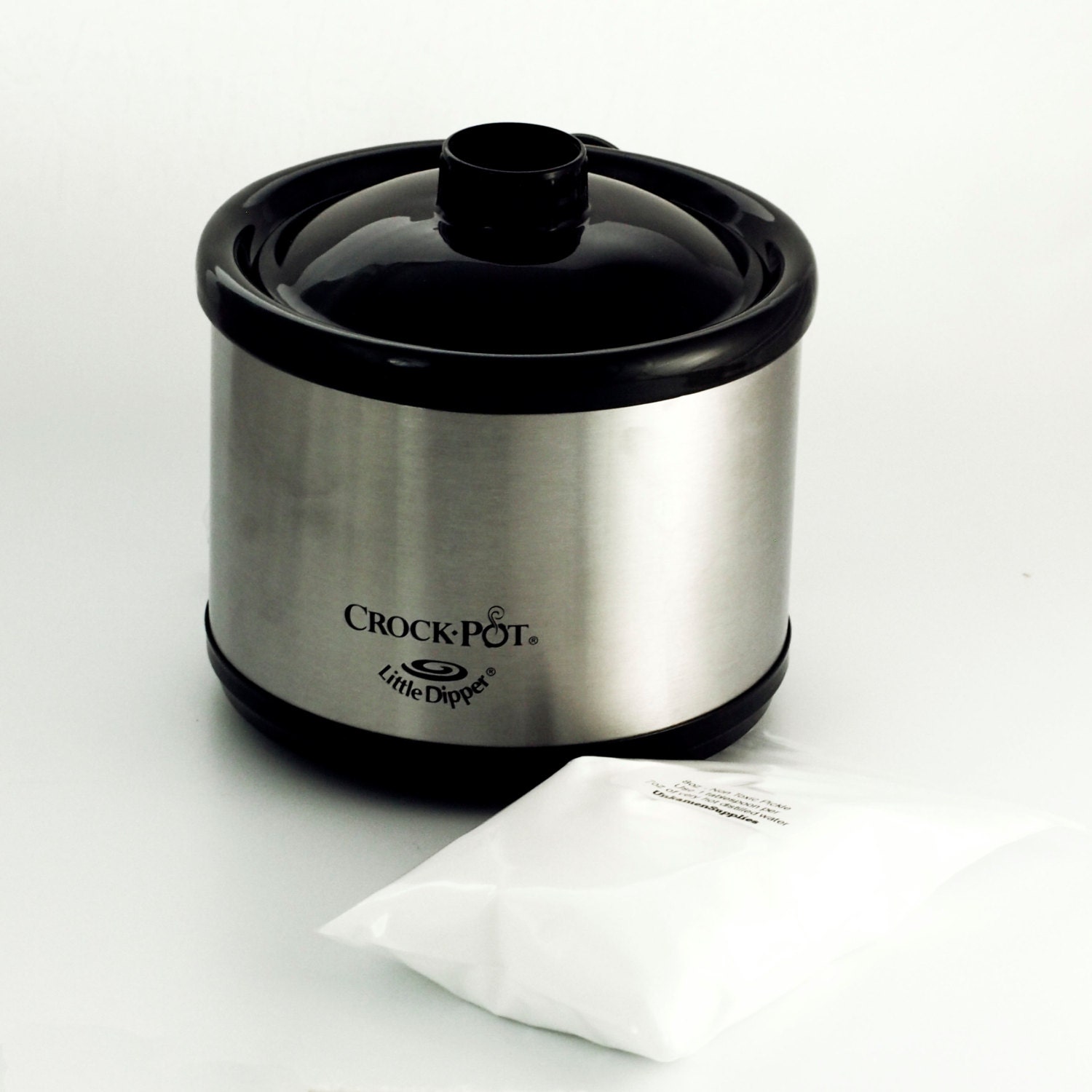 Crock-Pot Little Dipper Mini Slow Cooker Stainless 32014-C Black 16 Ounce