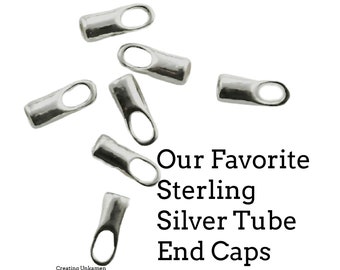 4 Sterling Silver Tube End Caps - 1.5mm ID - Made in the USA