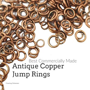 Jump Rings 100 Antique Copper in 18, 20, 22 gauge - Best Commercially Made - 100 % Guarantee