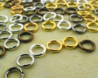 100 18 gauge 5.5mm OD Jump Rings in Silver Plate, Gold Plate, Rose Gold Plate, Antique Gold, Gunmetal - Best Commercially Made