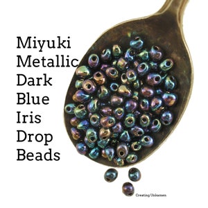 Miyuki DP-452 Drop Beads Metallic Dark Blue Iris - 4mm X 3mm