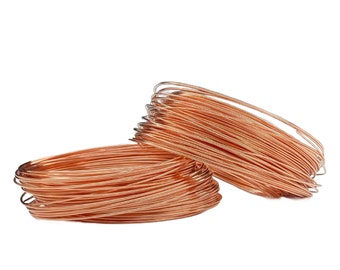 Half Hard Copper Wire -  Round Solid Raw Metal - You Pick Gauge 16, 18, 19, 20, 22, 24