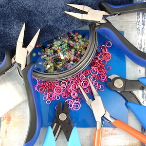 Jewelry Making Supplies Kit Jewelry Findings Jewelry Findings Starter Kit  Jewelry Beading Making Kit Pliers Silver Beads Wire Starter Tool 