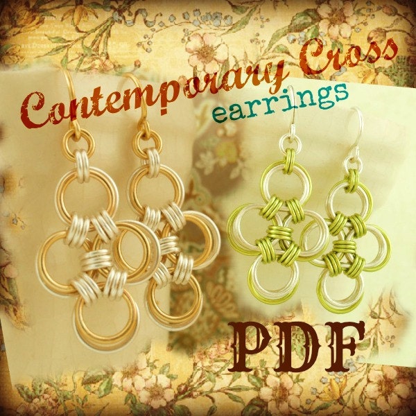 Beginners Jewelry Tutorial Contemporary Chainmaille Cross Earrings - Etsy