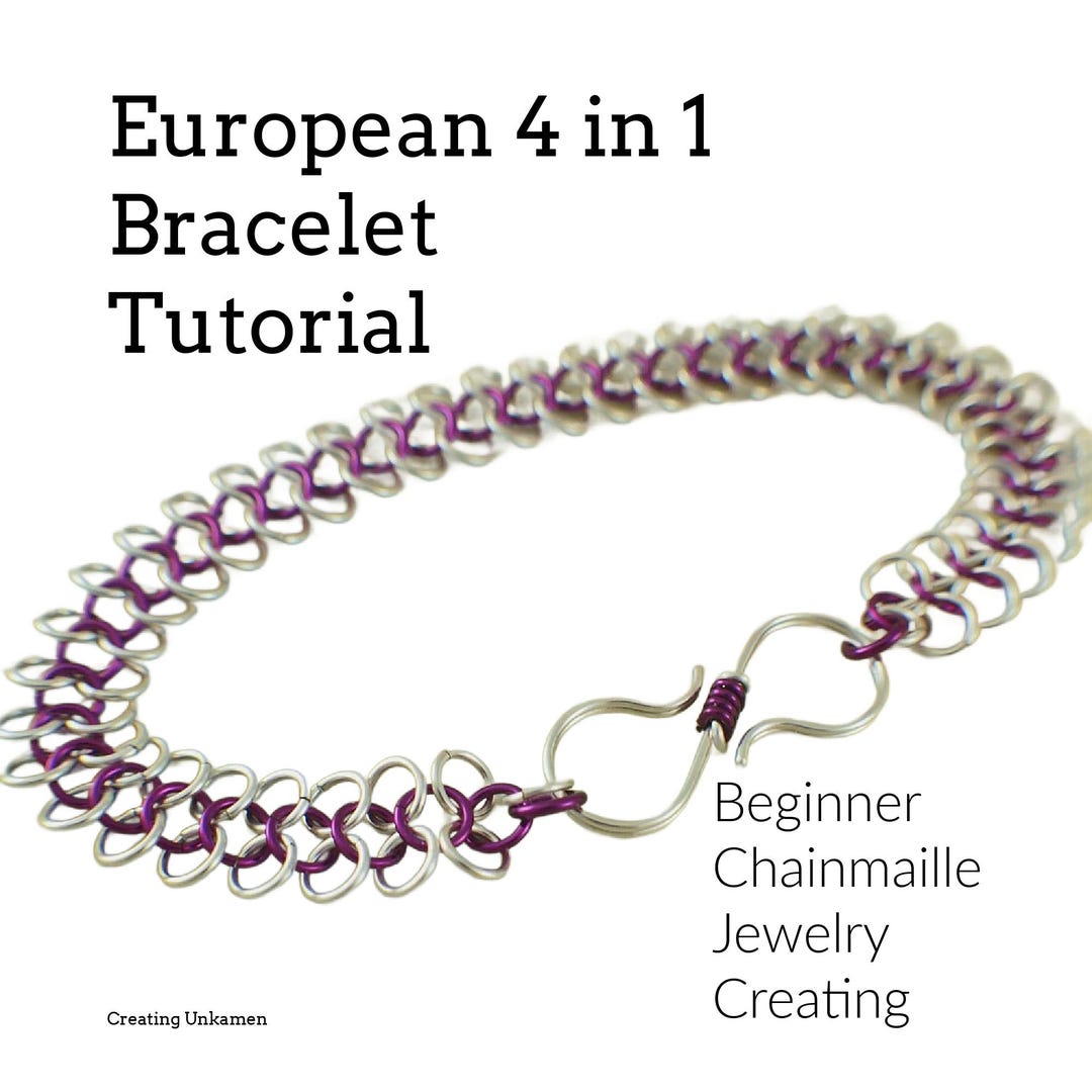 Tutorial Bracelet European 4 in 1 Chainmaille Beginners Jewelry - Etsy