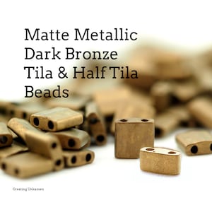 Miyuki 2006 Matte Metallic Dark Bronze Tila and Half Tila Beads - 2.3mm X 5mm - 100% Guarantee