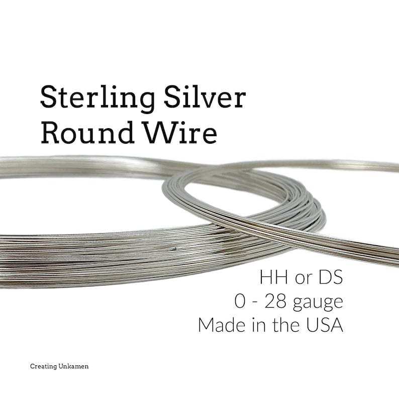 Sterling Silver Wire 1/8 Troy Ounce HH or DS Half Hard or Dead Soft Temper 0 28 Gauge Made in the USA image 1