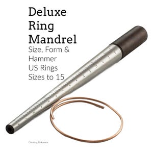 Mandril de lujo para anillos: incluye herramienta para medir, dar forma y martillo; muestra de alambre incluida.