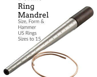 Deluxe Ring Mandrel - Size, Form and  Hammer - Wire Sample Included