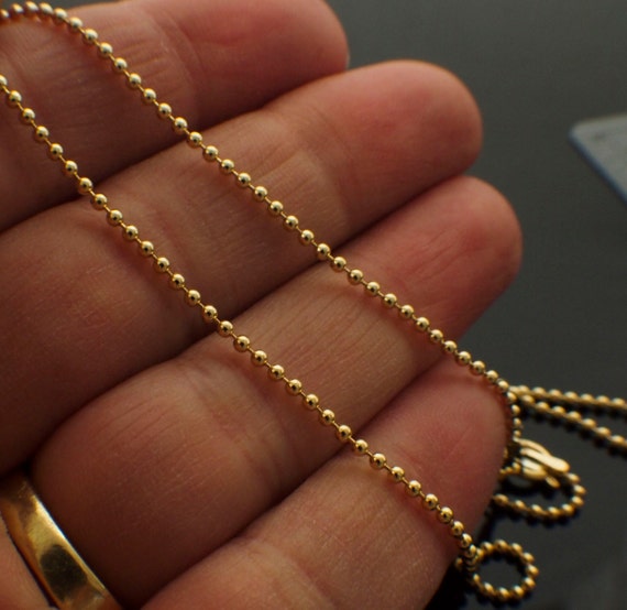Bead Ball Chain 14k Gold-filled 1.5mm Width - Made in the USA Bead Ball Chain 14k Gold-filled 1.5mm Width - Made in the USA
