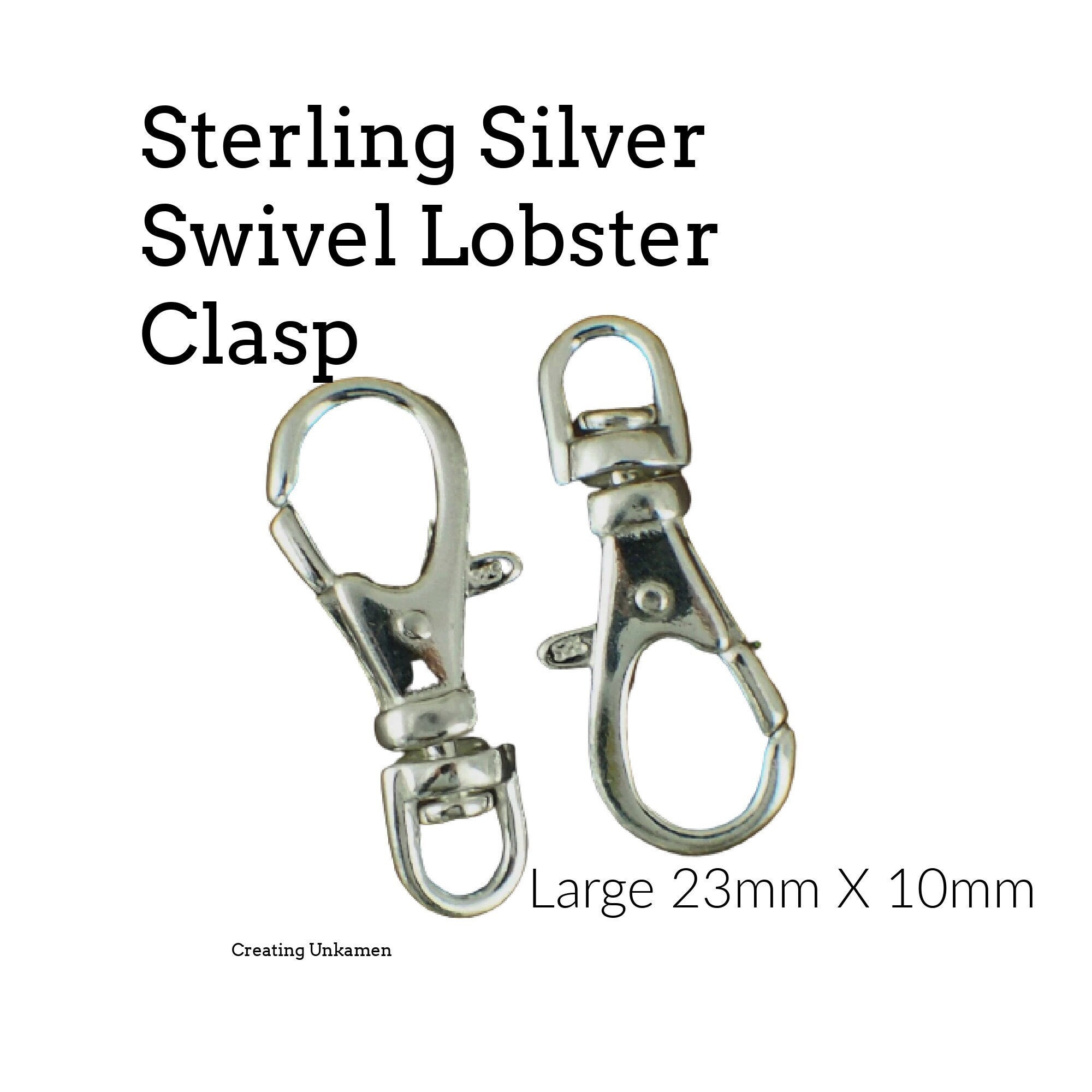 Metal Clam Lobster Swivel Clasp 1.375 (35mm) size - Silver