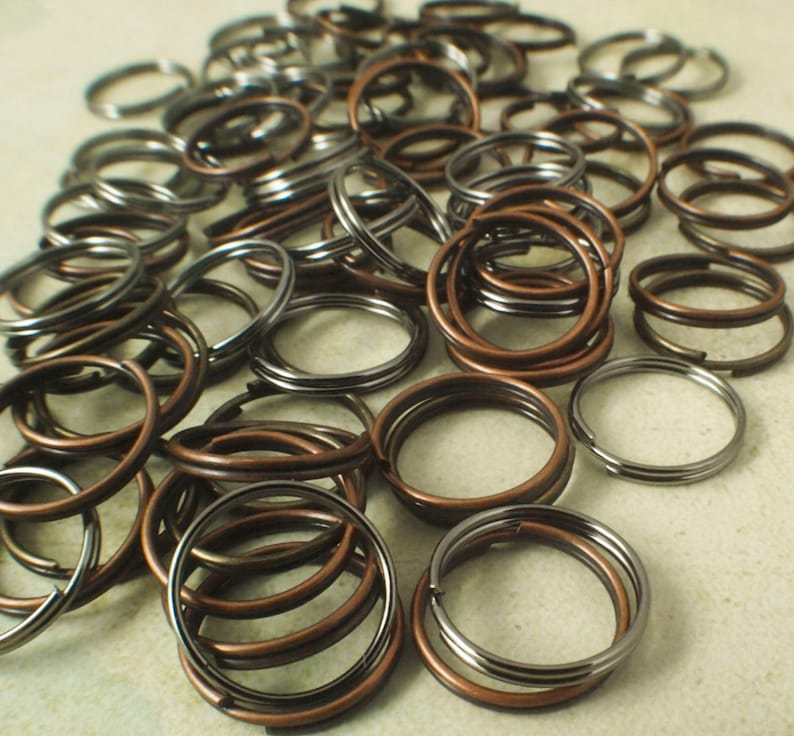 25 Antique Plated Brass Split Rings 28mm OD Antique Etsy