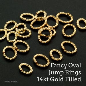 6 14kt Gold Filled Twisted Oval Jump Rings  - 16 gauge in 2 Diameters