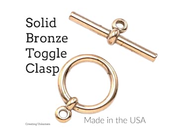1 Solid Bronze Toggle Clasp - Made in the USA - 100% Guarantee