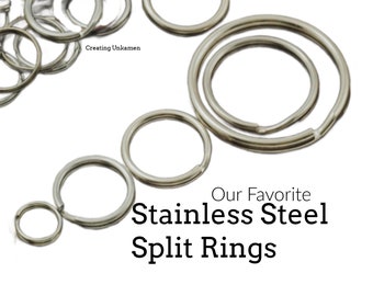 Stainless Steel Split Rings - You Pick Size - 5mm, 6mm, 6.5mm, 7mm, 7.5mm, 12mm, 13mm, 15mm 20mm, 25mm, 28mm, 30mm, 32mm, 40mm