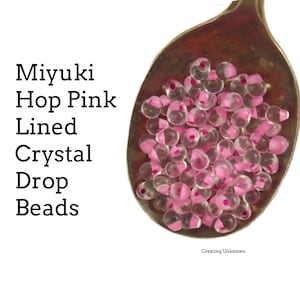 Cuentas colgantes Miyuki DPF-23 con cristales de color rosa intenso