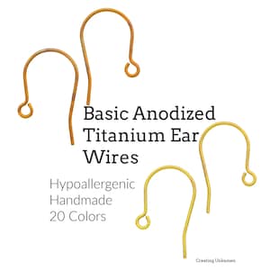 5 Pairs Hypoallergenic Titanium Ear Wires in 20 Anodized Colors
