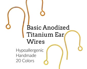 5 Pairs Hypoallergenic Titanium Ear Wires in 20 Anodized Colors